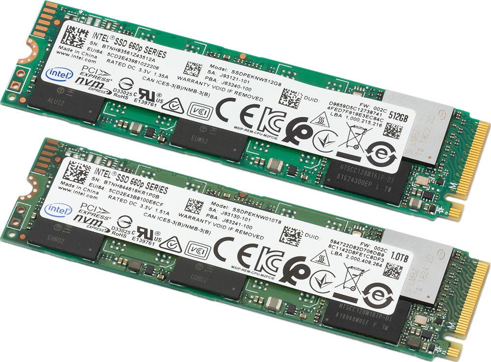 Обзор твердотельных накопителей Intel SSD 660p емкостью 512 и 1024
