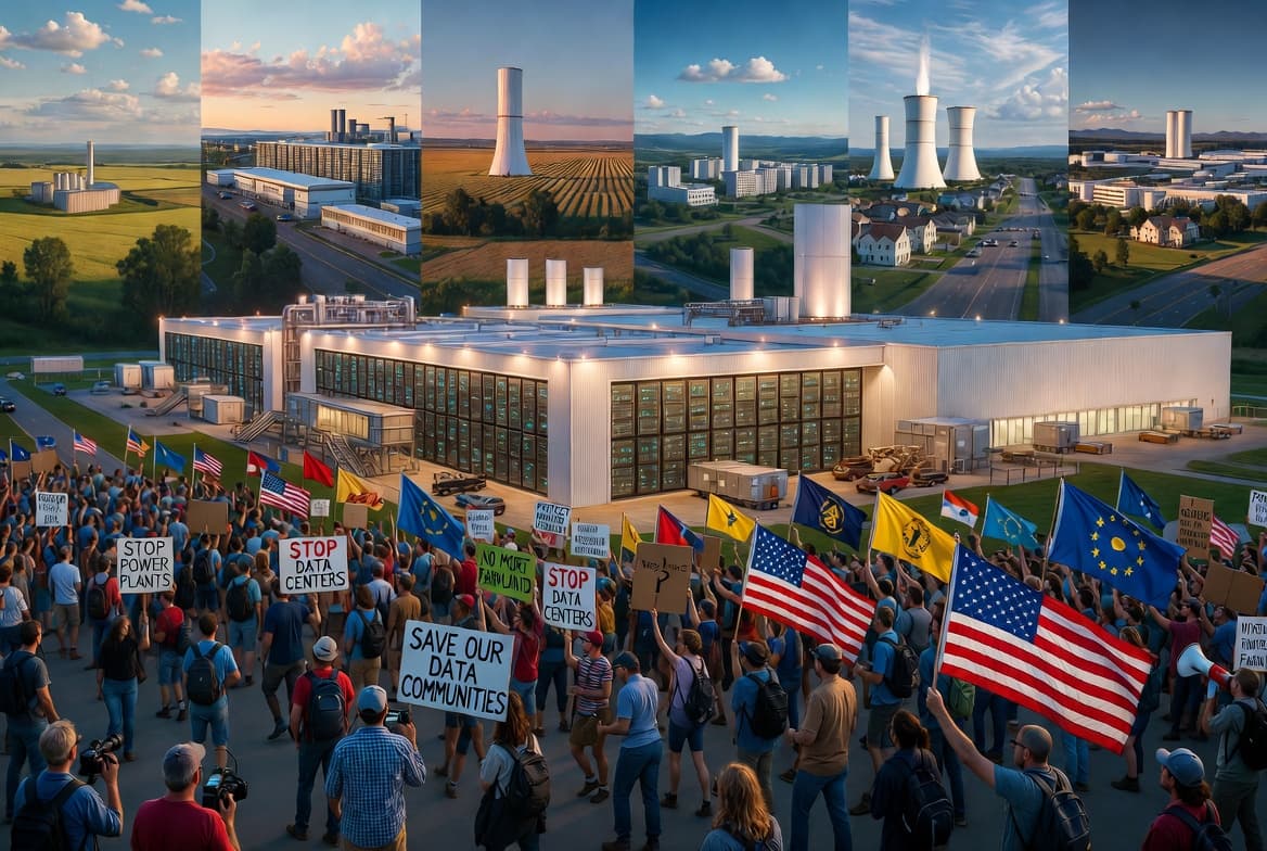 В США начались массовые протесты против ИИ: жители 42 штатов выступили против строительства дата-центров