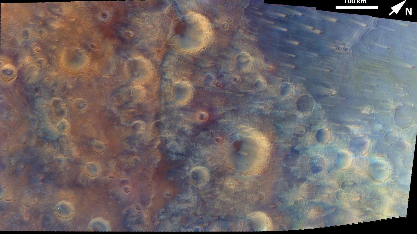 Аппарат NASA Psyche запечатлел детали поверхности Марса во время пролёта к астероиду