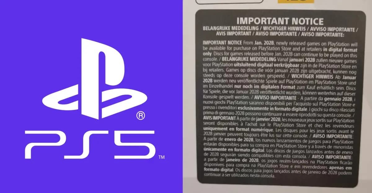 Sony стала печатать предупреждение прямо на коробках PlayStation 5. Компания напоминает, что с 2028 года перестанет выпускать игры на дисках
