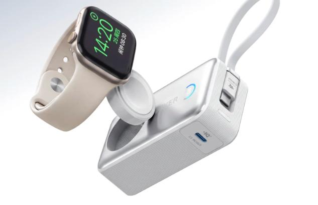 Пауэрбанк с экраном, кабелем и беспроводной зарядкой для Apple Watch. Представлен Anker MagGo