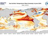 Июнь 2026 стал самым тёплым июнем за всю историю наблюдений по температуре океана