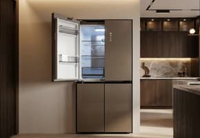 Трехкамерный холодильник Lex LCD505 Brown Satin с компоновкой Cross Door: