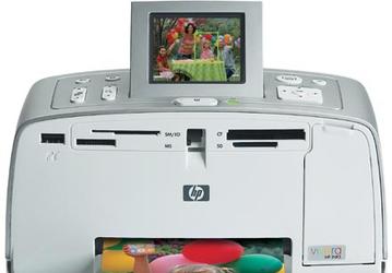 HP Photosmart 385  компактный переносной фотопринтер: ждем в августе