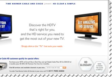 Time Warner Cable и Cisco создали сайт для популяризации телевидения высокой четкости