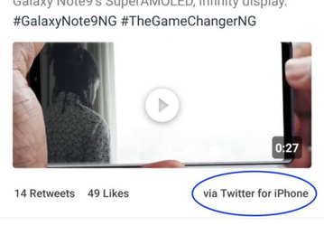 Официальный Twitter-аккаунт Samsung ведется со смартфона iPhone