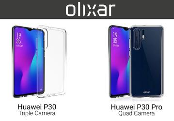 Изображения смартфонов Huawei P30 и P30 Pro демонстрируют основное визуальное отличие между моделями