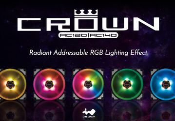 В серию InWin Crown входят корпусные вентиляторы типоразмера 120 и 140 мм с полноцветной подсветкой