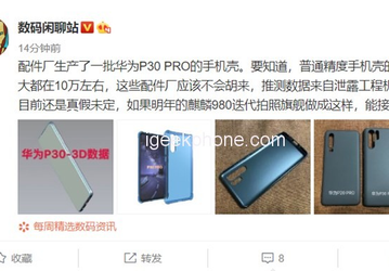Первое изображение чехла для флагманского камерофона Huawei P30 Pro 