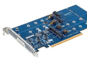 Адаптер Gigabyte CMT2014 позволяет подключить к слоту PCIe x16 до четырёх SSD формата M.2