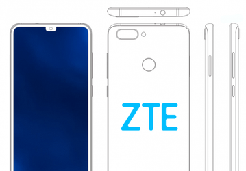 ZTE запатентовала еще один смартфон с двумя вырезами в экране