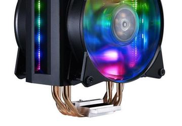 Процессорный охладитель Cooler Master MasterAir MA410M оснащен двумя вентиляторами с подсветкой RGB