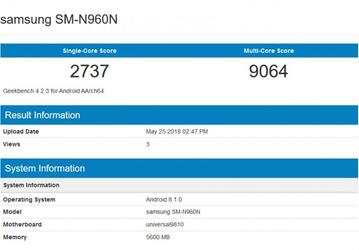 Смартфон Samsung Galaxy Note9 на SoC Exynos 9810 замечен в тесте Geekbench