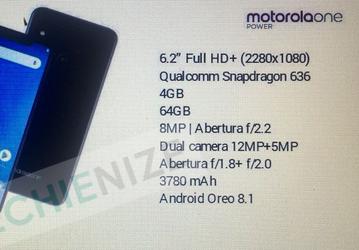 Смартфон Motorola One Power будет оснащён весьма крупным экраном