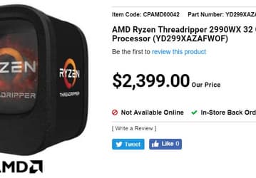 Утечка дает представление о цене AMD Ryzen Threadripper 2990X