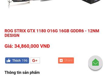 Вьетнамский сайт оценил видеокарту Asus ROG Strix 1180 c 16 ГБ памяти в $1520
