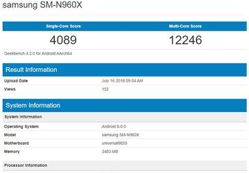 Смартфон Samsung Galaxy Note 9 на платформе Exynos 9820 установил новый рекорд производительности Geekbench