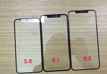 Фото дня: фронтальные панели новых смартфонов Apple iPhone, iPhone X и iPhone X Plus 