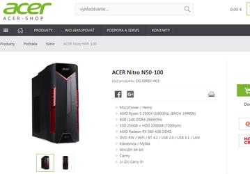 Настольный ПК Acer Nitro N50-100 на еще не выпущенном процессоре AMD Ryzen 5 2500X уже можно купить