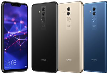 Качественное изображение демонстрирует цветовые варианты смартфона Huawei Mate 20 Lite 