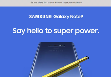 Samsung опубликовала первое официальное изображение смартфона Galaxy Note9