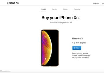 iPhone Xs засветился на официальном сайте Apple с ценой и датой начала продаж