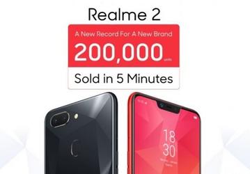 Oppo продала 200 000 смартфонов Realme 2 за 5 минут