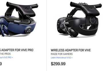 Беспроводной адаптер для гарнитуры Vive VR Pro доступен по цене $360