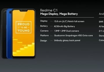 Realme C1 — смартфон стоимостью менее 100 долларов с платформой Qualcomm, большим экраном и ёмким аккумулятором