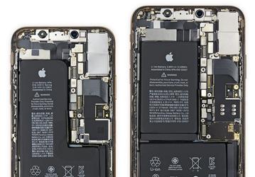 Внутри iPhone XS и XS Max специалисты iFixit обнаружили L-образный и двойной аккумуляторы