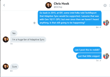 Видеокарты Intel вскоре получат поддержку технологии Adaptive-Sync