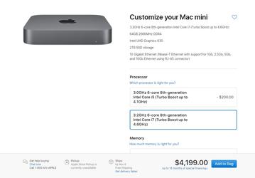 Топовый мини-ПК Apple Mac mini нового поколения стоит 4200 долларов