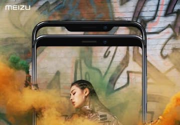 Рекламное изображение смартфона Meizu Note 8 демонстрирует как смартфон с вырезом, так и без него