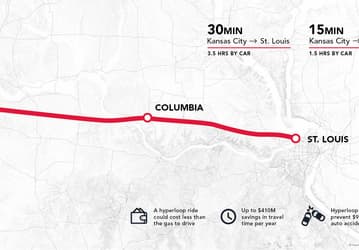 Ветка Hyperloop через весь штат Миссури получила положительное технико-экономическое обоснование