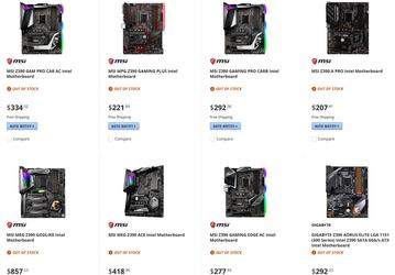 Канадский сайт Newegg «засветил» цены системных плат на чипсете Z390