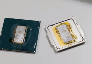Замена штатного термоинтерфейса жидкометаллическим компаундом Thermal Grizzly Conductonaut позволила снизить температуру Intel Core i9-9900K на 9°С