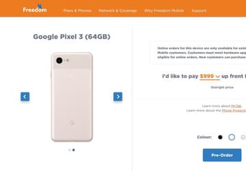 Канадский оператор раскрыл цены и подробные характеристики смартфонов Google Pixel 3 и Pixel 3 XL