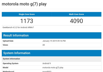 Недорогой смартфон Moto G7 Play показал ожидаемый результат в Geekbench