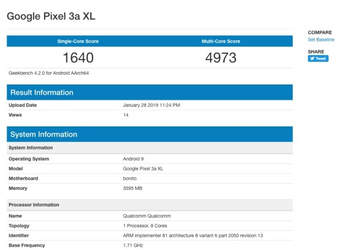 Дешевая версия флагманского смартфона Google Pixel 3 замечена под названием Google Pixel 3a XL