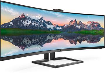 Размер экрана монитора Philips 499P9H равен 49 дюймам, соотношение сторон экрана — 32:9