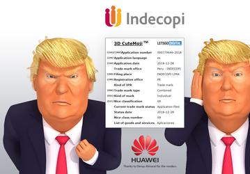 Для патента анимированных аватаров 3D CuteMoji компания Huawei выбрала изображение Дональда Трампа