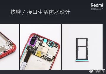 Фотографии разобранного смартфона Xiaomi Redmi Note 7 подтверждают наличие элементов, защищающих от попадания внутрь воды