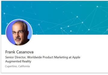 Фрэнк Казанова будет продвигать продукцию Apple на рынке дополненной реальности