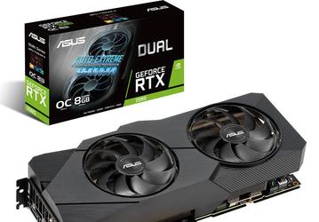 Концы лопастей вентиляторов системы охлаждения 3D-карты Asus GeForce RTX 2080 Dual EVO соединены в кольцо