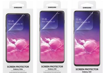 Официальные защитные пленки для Samsung Galaxy S10 тоже не имеют дырок под большой палец