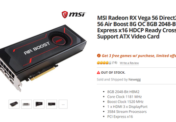AMD снижает стоимость видеокарты Radeon RX Vega 56 накануне выпуска GeForce GTX 1660 Ti