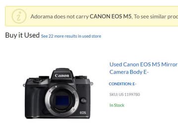 Похоже, что беззеркальная камера Canon EOS M5 снята с производства