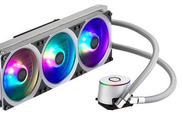 В оформлении СЖО Cooler Master MasterLiquid ML360P Silver Edition преобладает серебристый цвет