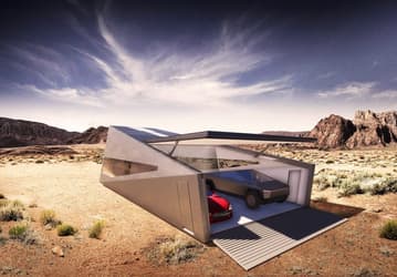Кибербункер для Кибертрака. Дизайнеры нарисовали идеальный гараж для Tesla Cybertruck