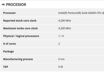 Intel выжала еще 200 МГц из Pentium Gold G5620, получился Pentium Gold G6600